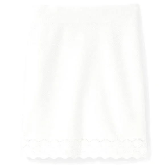 Pointelle Detail Mini Skirt - New With Tags - NEVER WORN - Blanc de Blanc